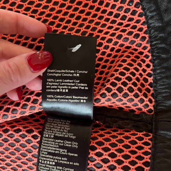 MUUBAA 100% Lamb Leather Black Moto Zip Up Jacket US Size 4 EU 36 - Picture 12 of 13